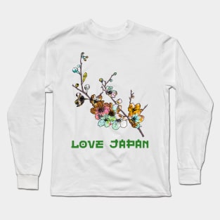 Cherry Blossom Sakura Tree Symbol Word Kanji Love Japan Retro 249 Long Sleeve T-Shirt